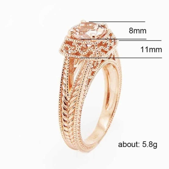 Very Beautiful  Rose Gold Filled Topaz Ring New - Picture 4 of 5